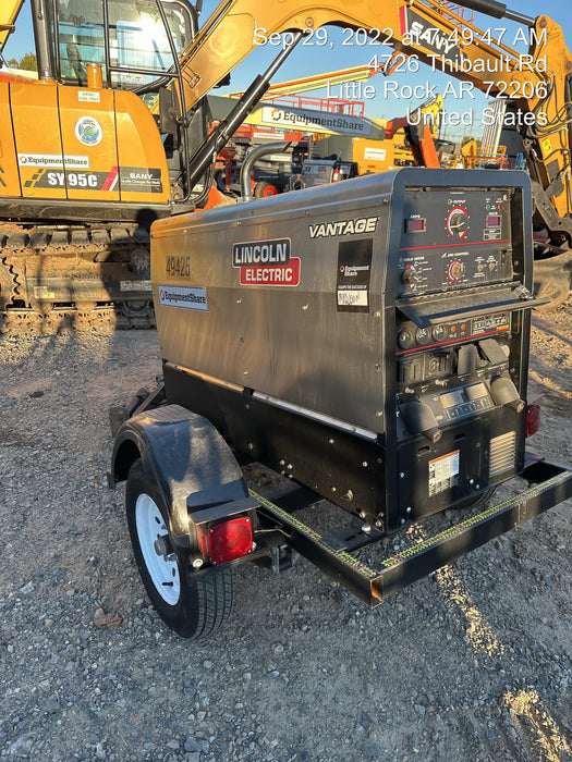 2019 Lincoln Electric Vantage 322 Ready-Pak 3, Two Wheel Trailer, Fender and Light Kit, Cable Rack