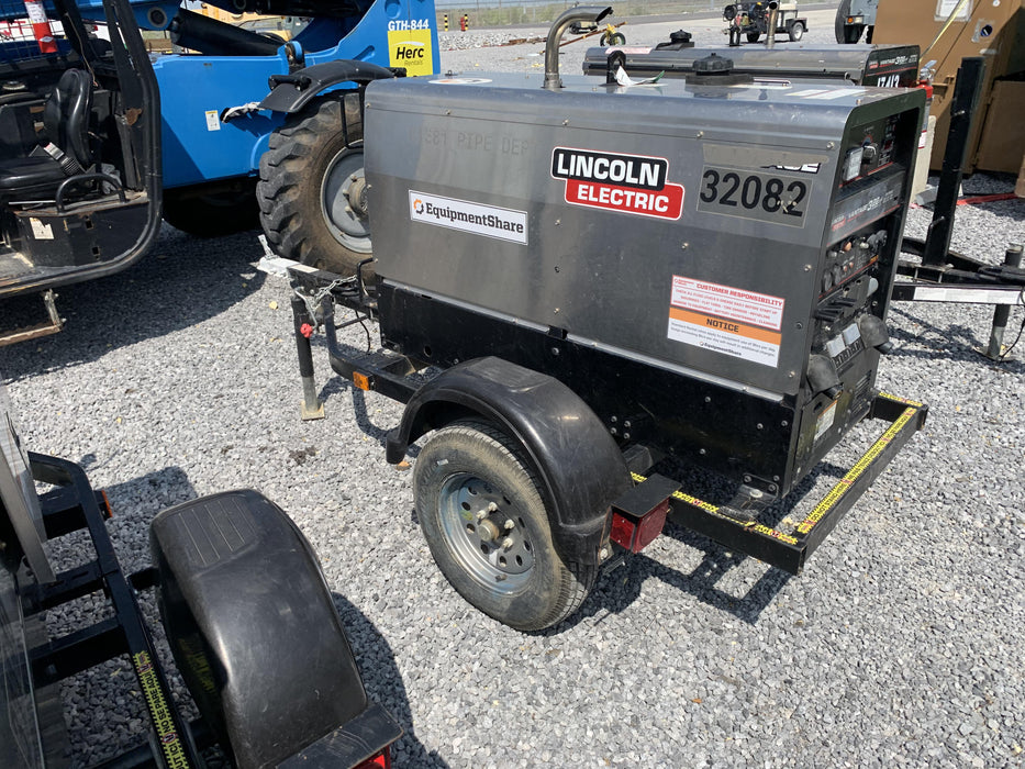 2019 Lincoln Electric Vantage 322 Welder Ready-Pak 3, Two wheel trailer, Fender and Light kit, Cable Rack