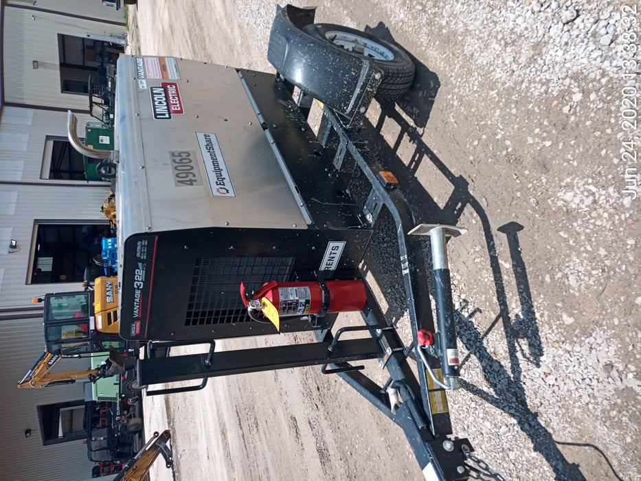 2019 Lincoln Electric Vantage 322 Ready-Pak 3, Two Wheel Trailer, Fender and Light Kit, Cable Rack