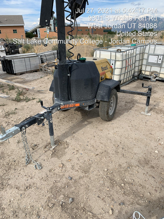 2021 Allmand NLV3GR (4) LED Light Fixture 350W, 23' Vertical Mast, 3kW Prime, Towable, Deep Sea L401, Leveling Jacks, Yanmar T4F 5.8hp