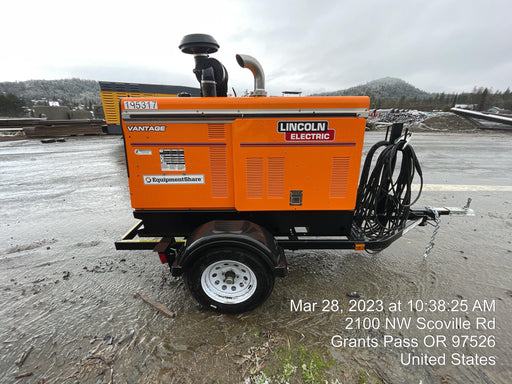 2021 Lincoln Electric Vantage 549X Ready Pak 3, ORANGE (includes trailer, cable rack, fender light kit)