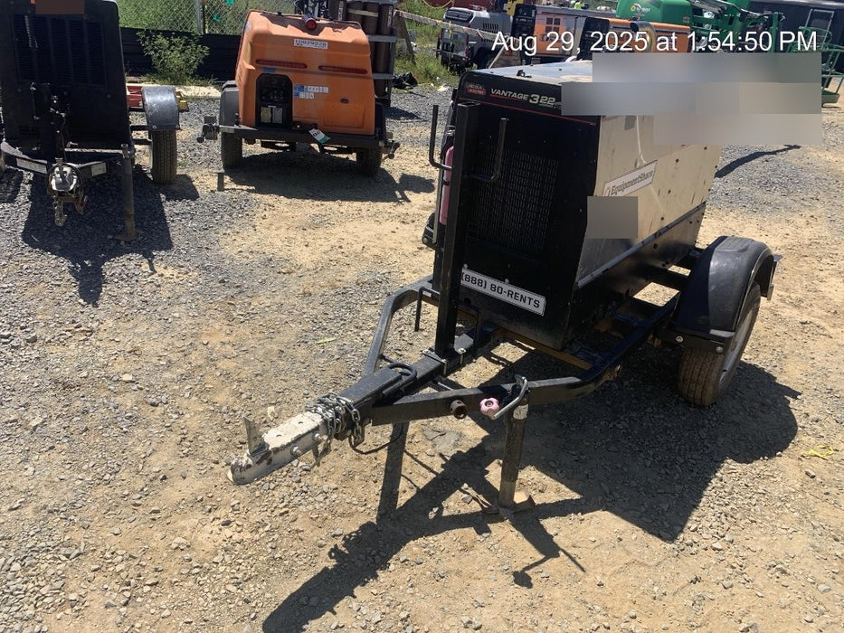 2019 Lincoln Electric Vantage 322 Ready-Pak 3, Two Wheel Trailer, Fender and Light Kit, Cable Rack