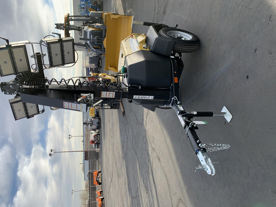 2021 Allmand NLV3GR (4) LED Light Fixture 350W, 23' Vertical Mast, 3kW Prime, Towable, Deep Sea L401, Leveling Jacks, Yanmar T4F 5.8hp