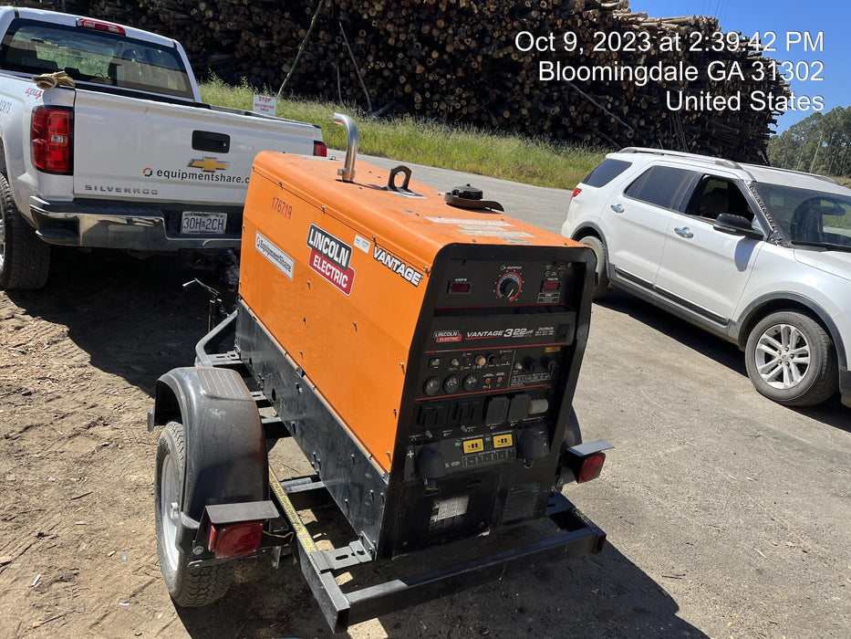 2021 Lincoln Electric Vantage 322 Vantage 322 Ready Pak 3 w/ Decals, ORANGE (includes trailer, cable rack, fender light kit) NO Telematics