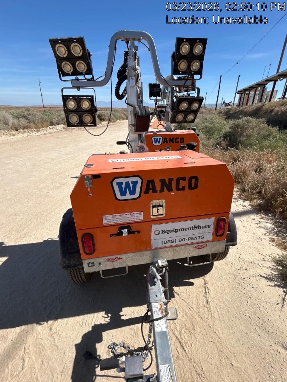 2024 Wanco WLTT-4MM4K Diesel, Deep Sea Controller, Shore Power Plug, Auto Start, (4) 350W LED Floodlights, 4kW Generator, 60 Gal Fuel Tank, 2" Ball, T3