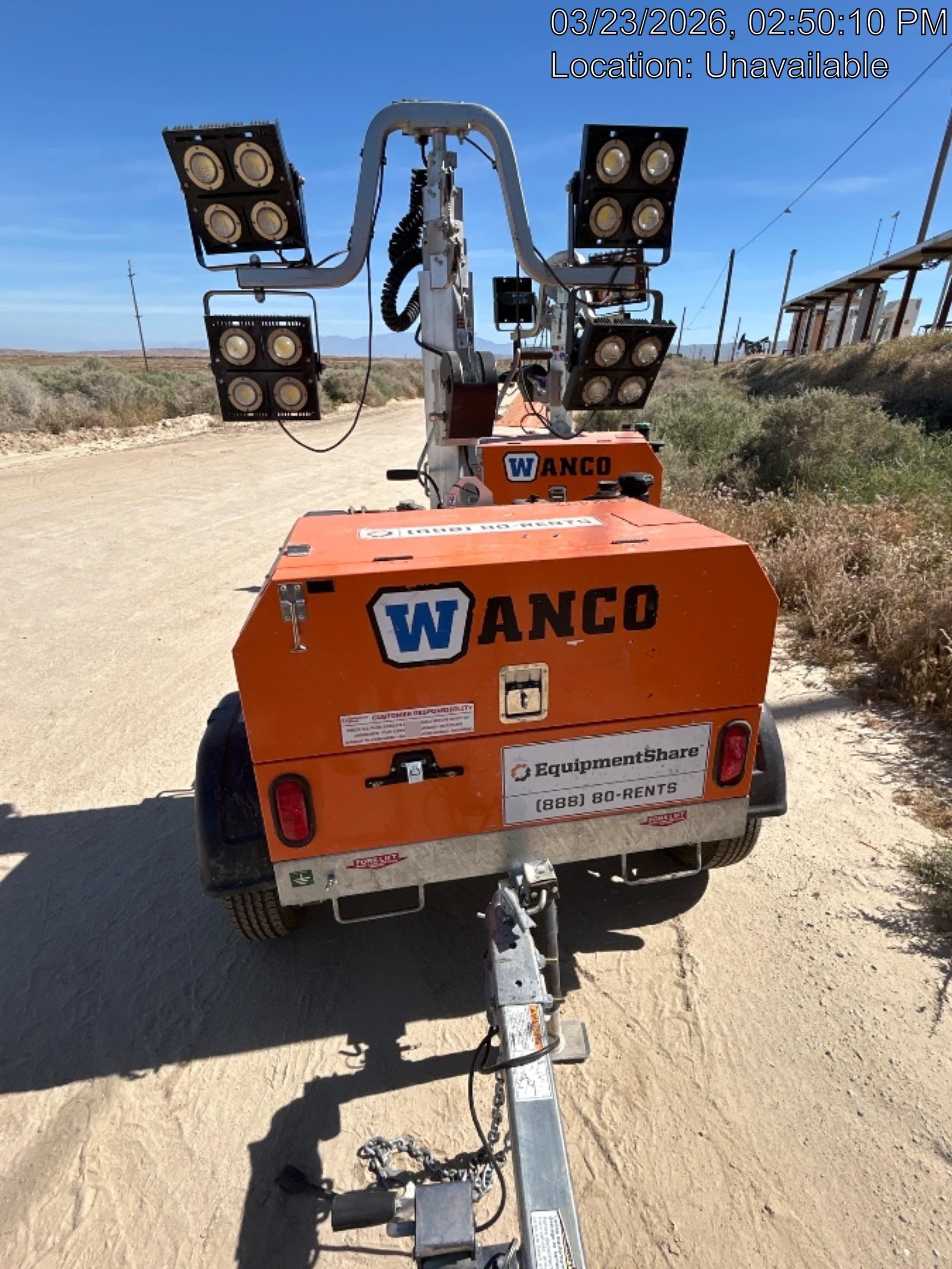 2024 Wanco WLTT-4MM4K Diesel, Deep Sea Controller, Shore Power Plug, Auto Start, (4) 350W LED Floodlights, 4kW Generator, 60 Gal Fuel Tank, 2" Ball, T3