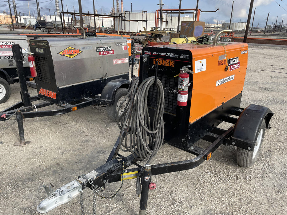 2021 Lincoln Electric Vantage 322 Vantage 322 Ready Pak 3 w/ Decals, ORANGE (includes trailer, cable rack, fender light kit) NO Telematics