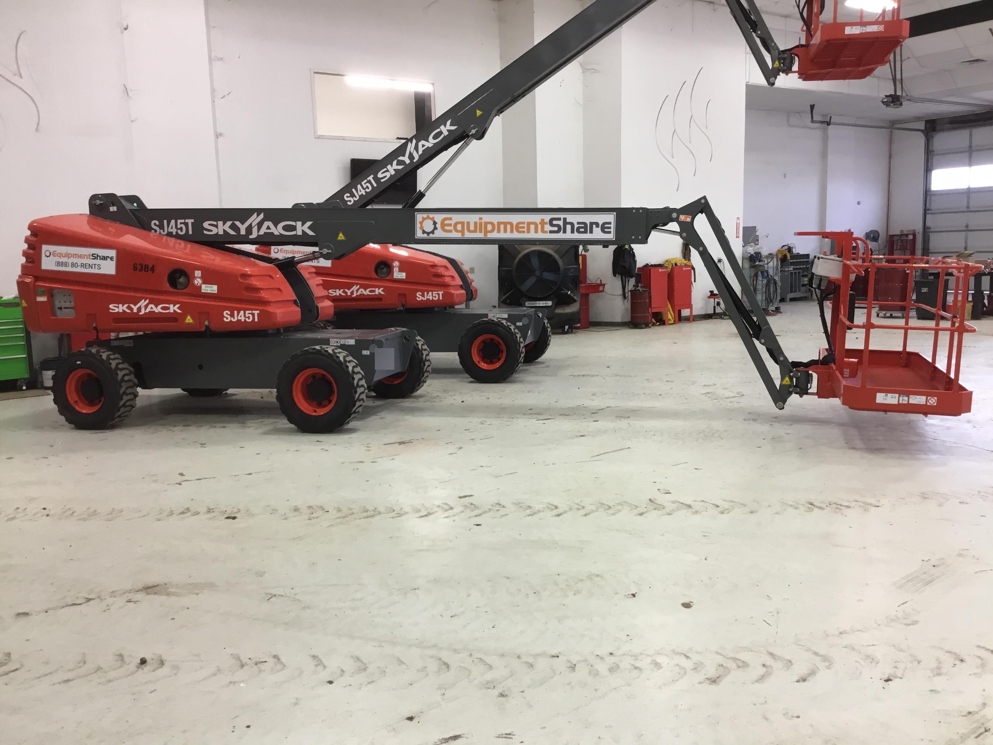 2017 Skyjack SJ45T+ Skyjack 45T, Diesel Engine, Foam Filled Tires,36x96" Platform, Extended Warranty 5yr/5k hr