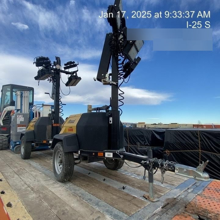 2020 Allmand NLV3GR (4) LED Light Fixture 350W, 23' Vertical Mast, 3kW Prime, Towable, Deep Sea L401, Leveling Jacks, Yanmar T4F 5.8hp
