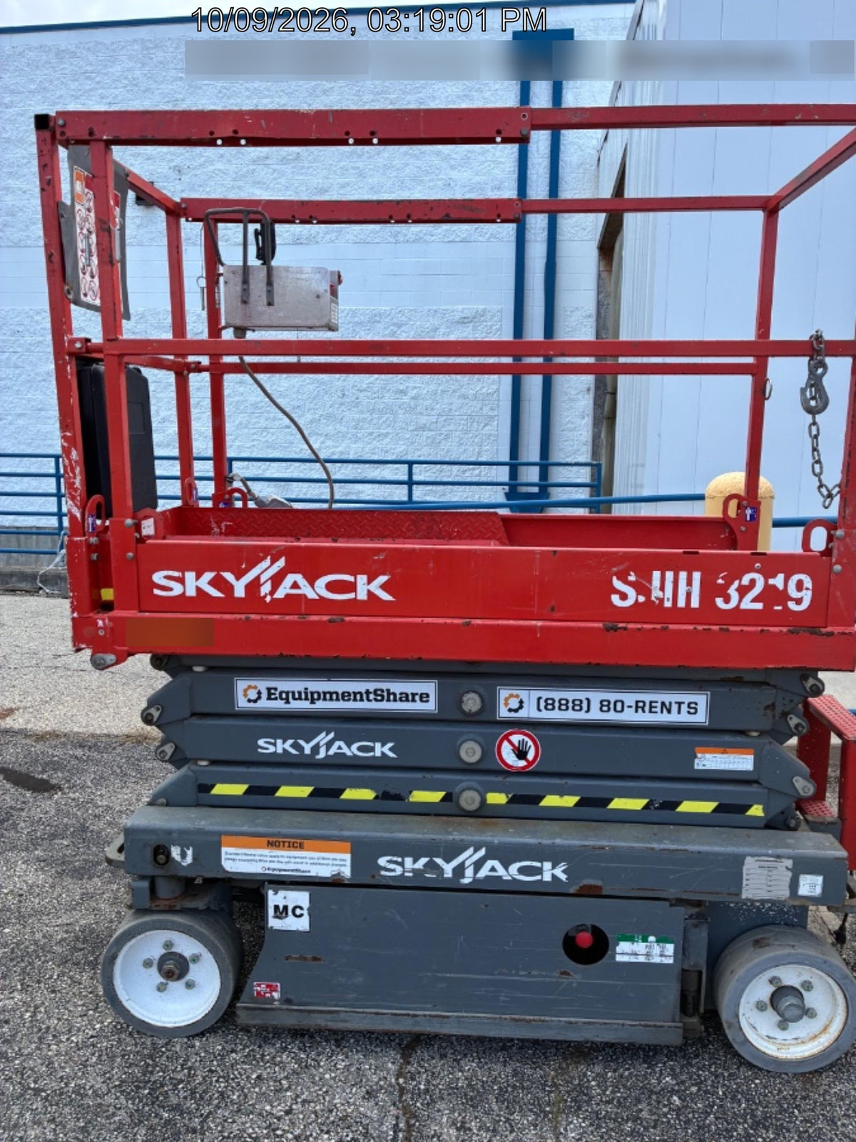 2016 Skyjack SJIII-3219 Standard Rental Specs