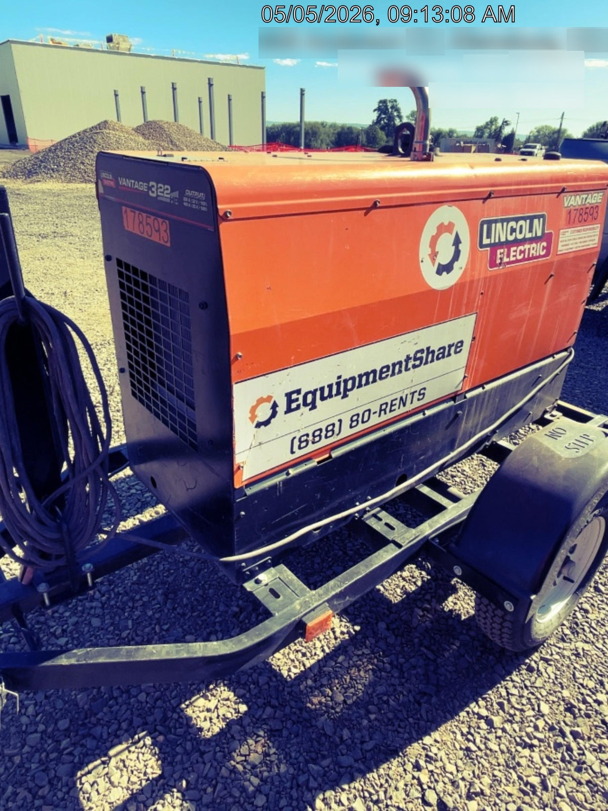 2021 Lincoln Electric Vantage 322 Vantage 322 Ready Pak 3 w/ Decals, ORANGE (includes trailer, cable rack, fender light kit) NO Telematics