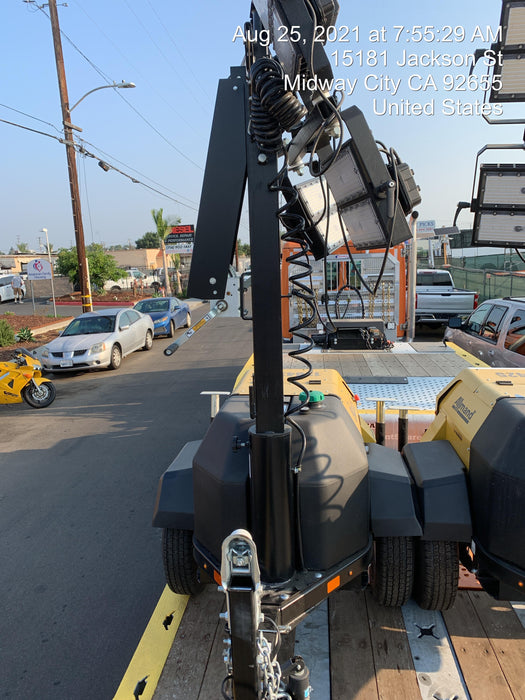 2021 Allmand NLV3GR (4) LED Light Fixture 350W, 23' Vertical Mast, 3kW Prime, Towable, Deep Sea L401, Leveling Jacks, Yanmar T4F 5.8hp