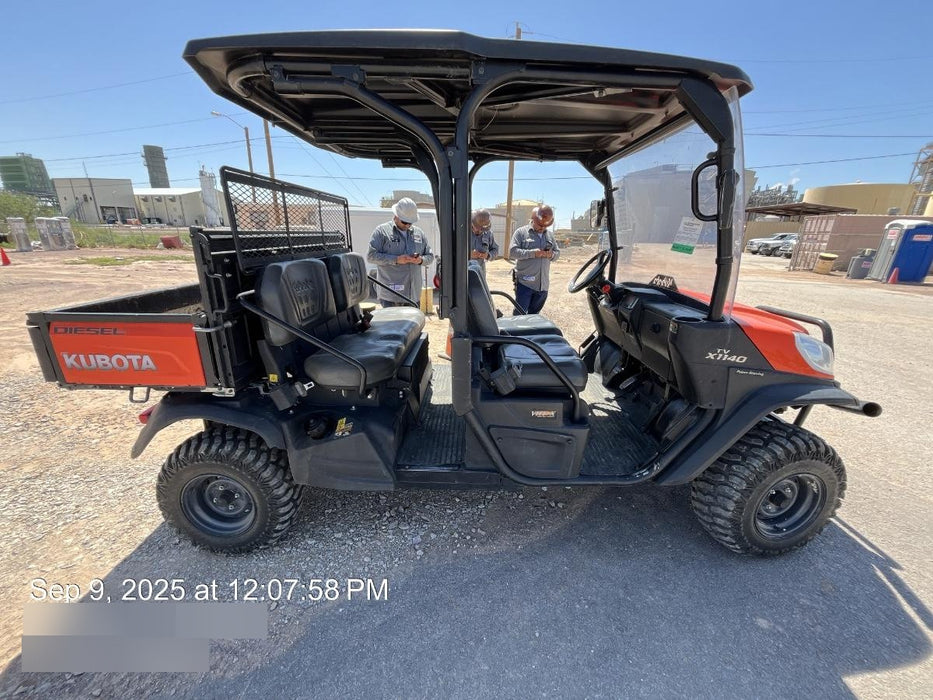 2020 Kubota RTV-X1140W-H 4WD utility cart -LED strobe -Windshield tempered glass -Plastic canopy -Wire harness kit -Backup alarm