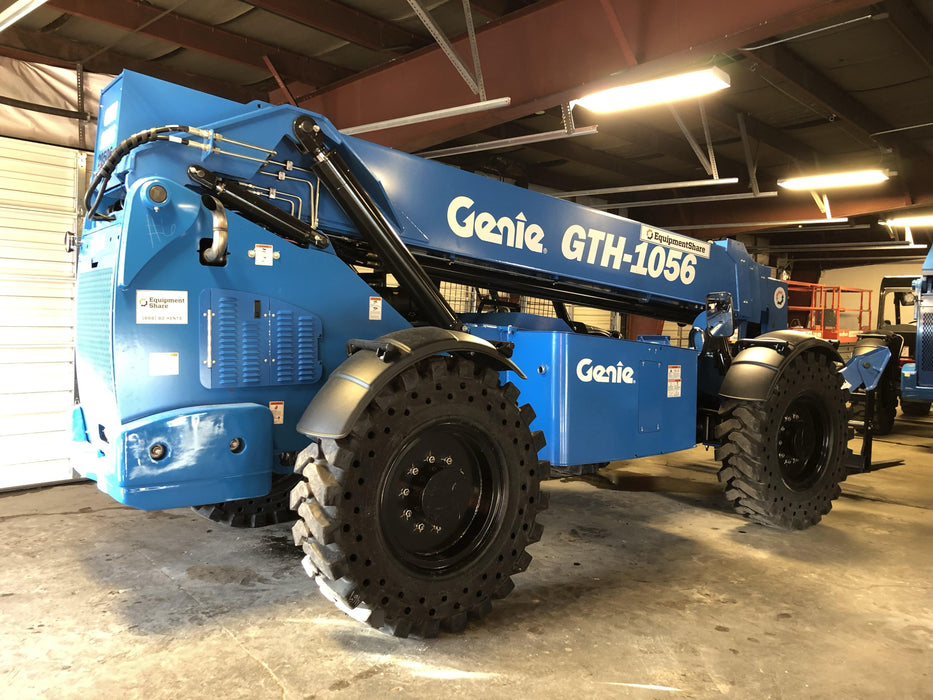 2018 Genie GTH-1056 Genie GTH-1056 w/Open ROPS, Solid Tires, Work Lights, 60" carriage/forks, cab mesh, beacon