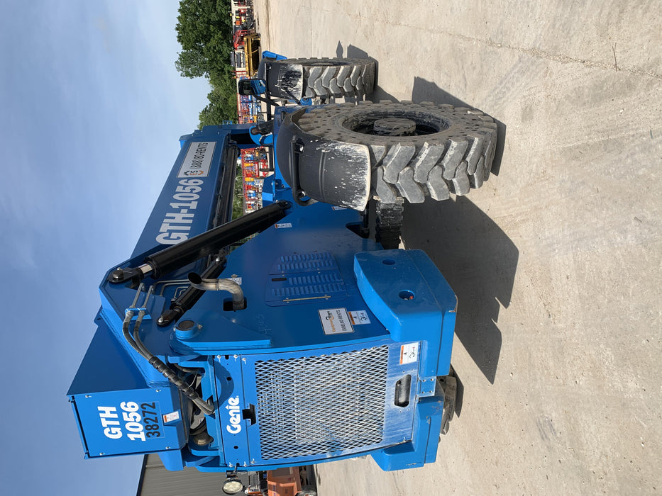 2019 Genie GTH-1056 Cab/Heat/AC, Solid RT Tires, LED Work Lights, Beacon 60" QA Carriage, 60" Forks