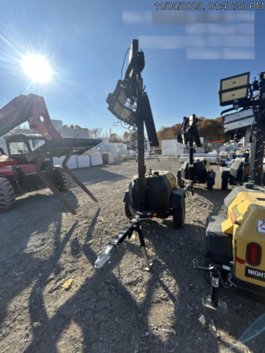 2022 Allmand NLV3GR (4) LED Light Fixture 350W, 23' Vertical Mast, 3kW Prime, Towable, Deep Sea L401, Leveling Jacks, Yanmar T4F 5.8hp