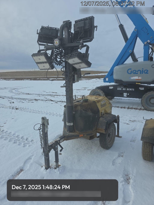 2022 Allmand NLV3GR (4) LED Light Fixture 350W, 23' Vertical Mast, 3kW Prime, Towable, ES Decals, T3