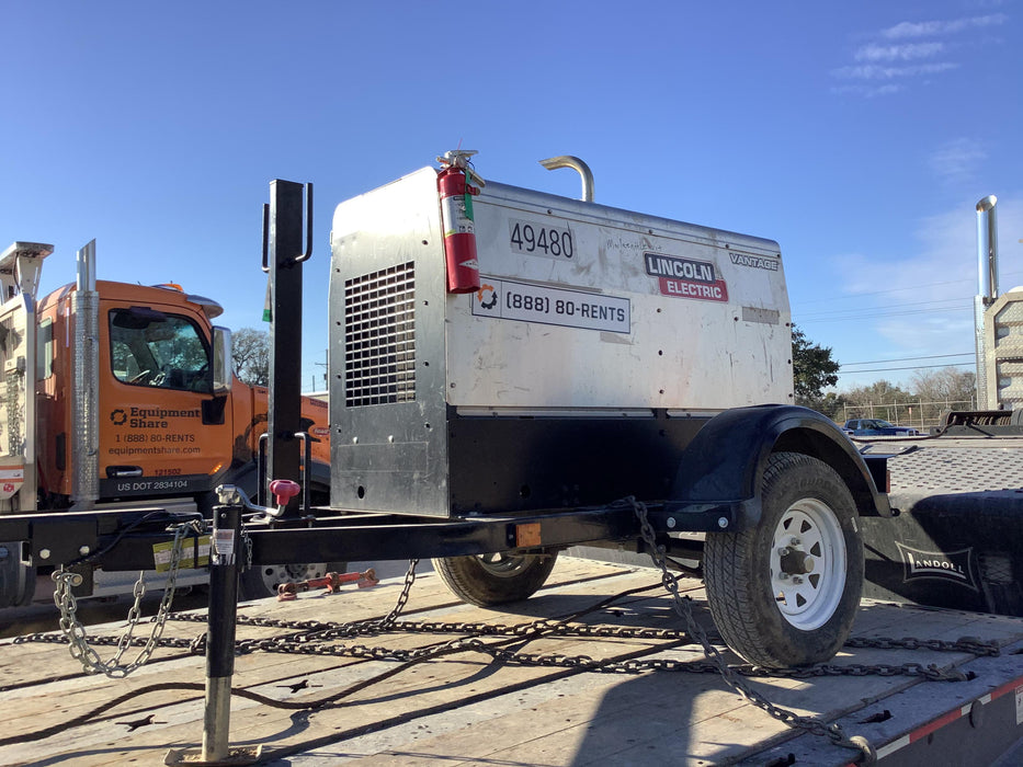 2019 Lincoln Electric Vantage 322 Ready-Pak 3, Two Wheel Trailer, Fender and Light Kit, Cable Rack