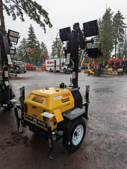 2021 Allmand NLV3GR (4) LED Light Fixture 350W, 23' Vertical Mast, 3kW Prime, Towable, Deep Sea L401, Leveling Jacks, Yanmar T4F 5.8hp