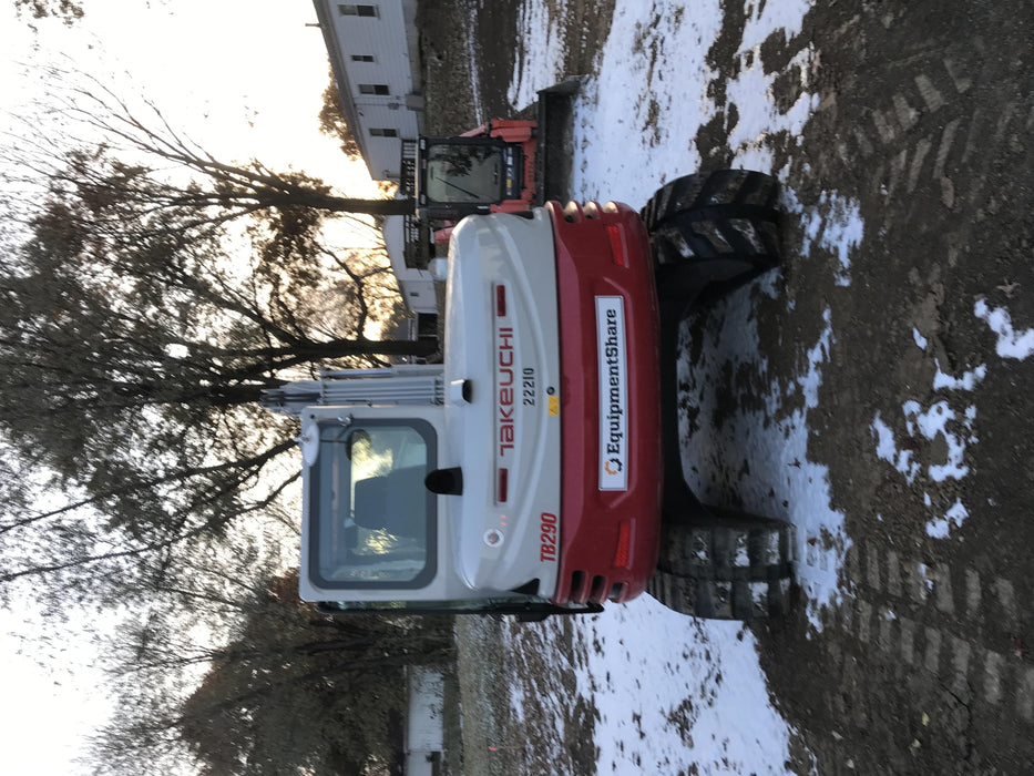 2019 Takeuchi TB290 Takeuchi TB290 Cab/Heat/AC w/Rubber Tracks, Auxiliary Hydraulics, Dozer Blade, Manual QC, 18/24/36" Buckets, Hydraulic Thumb Installed