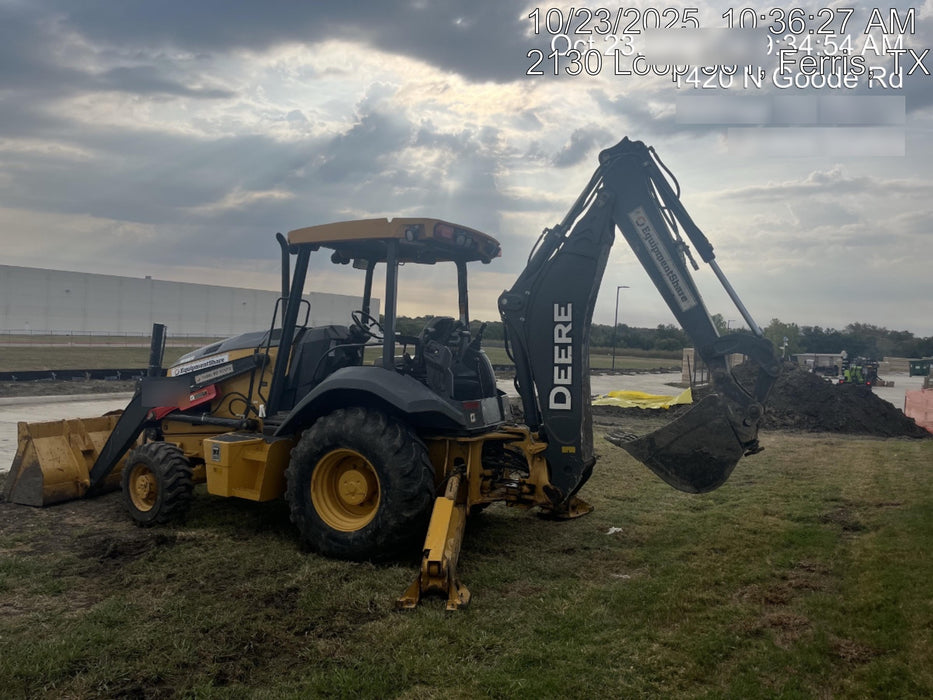 2019 John Deere 310LEP 4wd, Canopy, Standard dipper, ISO, Rear Auxiliary Hydraulics, Manual QC, 12”, 18”, and 24” buckets