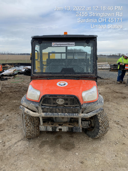 Kubota RTV-X1140W-H 4wd Utility Cart, LED Strobe, Windshield Tempered Glass, Pastic Canopy, Wire Harness Kit, Backup Alarm