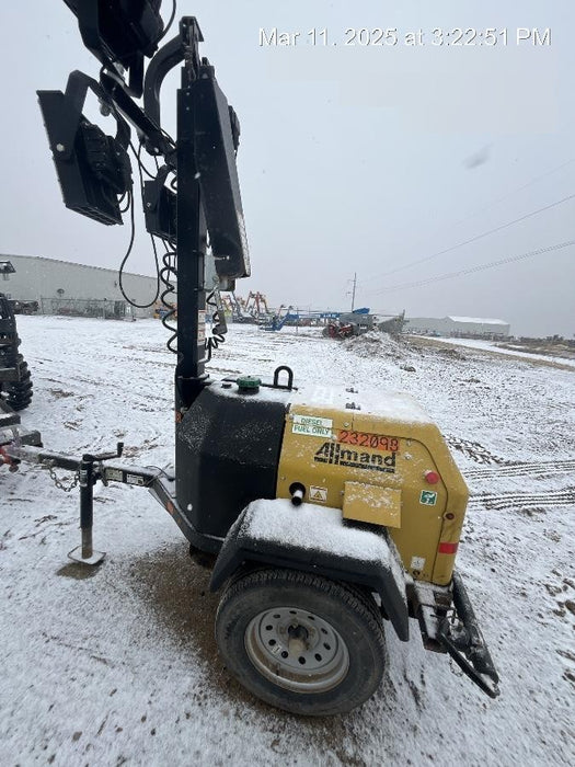 2022 Allmand NLV3GR (4) LED Light Fixture 350W, 23' Vertical Mast, 3kW Prime, Towable, Deep Sea L401, Leveling Jacks, Yanmar T4F 5.8hp