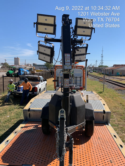 2022 Allmand NLV3GR (4) LED Light Fixture 350W, 23' Vertical Mast, 3kW Prime, Towable, Deep Sea L401, Leveling Jacks, Yanmar T4F 5.8hp