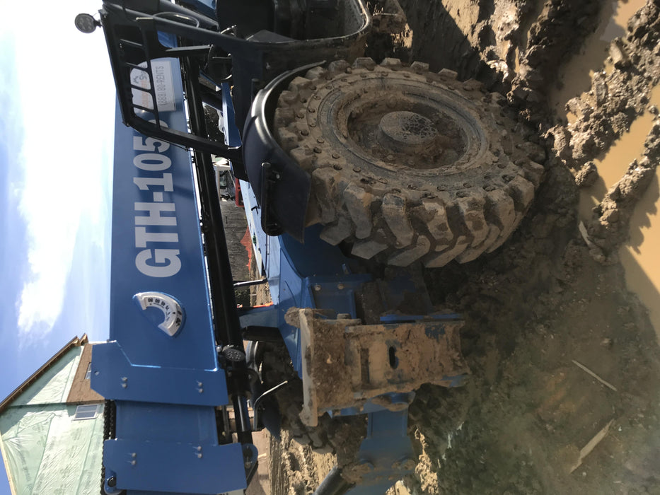 2019 Genie GTH-1056 Canopy, Solid RT Tires, LED Work Lights, Beacon 60" QA Carriage, 60" Forks