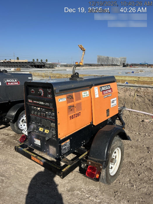 2021 Lincoln Electric Vantage 322 Vantage 322 Ready Pak 3 w/ Decals, ORANGE (includes trailer, cable rack, fender light kit) NO Telematics