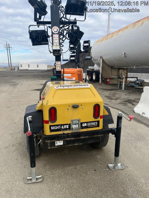 2021 Allmand NLV3GR (4) LED Light Fixture 350W, 23' Vertical Mast, 3kW Prime, Towable, Deep Sea L401, Leveling Jacks, Yanmar T4F 5.8hp