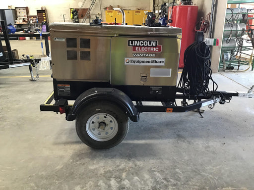 2019 Lincoln Electric Vantage 322 Welder Ready-Pak 3, Two wheel trailer, Fender and Light kit, Cable Rack