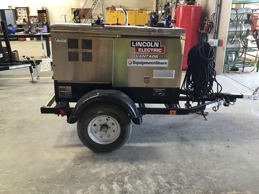 2019 Lincoln Electric Vantage 322 Welder Ready-Pak 3, Two wheel trailer, Fender and Light kit, Cable Rack