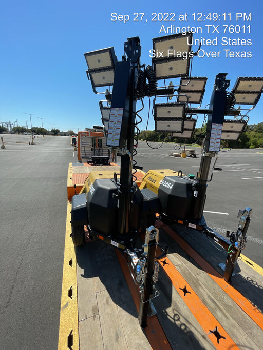 2022 Allmand NLV3GR (4) LED Light Fixture 350W, 23' Vertical Mast, 3kW Prime, Towable, ES Decals, T3