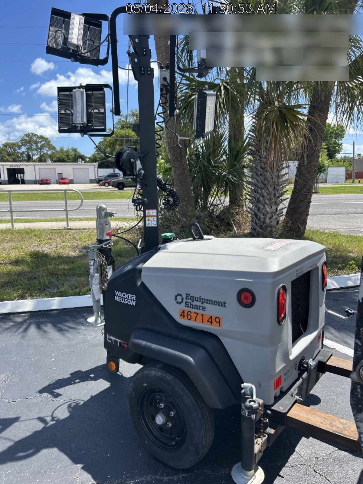 2024 Wacker Neuson LTT4 Diesel, Kohler KDW702, Deep Sea Controller, Auto Start, LED 320W, Bypass Outlet, T3