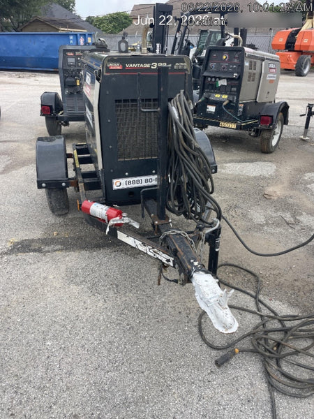 2019 Lincoln Electric Vantage 322 Ready-Pak 3, Two Wheel Trailer, Fender and Light Kit, Cable Rack