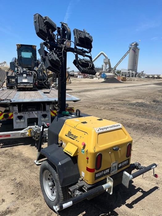 2021 Allmand NLV3GR (4) LED Light Fixture 350W, 23' Vertical Mast, 3kW Prime, Towable, Deep Sea L401, Leveling Jacks, Yanmar T4F 5.8hp