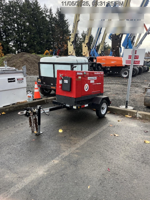 2022 Shindaiwa DGW400MDL Kubota D902 Engine, 23 HP, Dual Op Welder, Wire, Arc, Droop Stick, Tig, and CC Stick Functionality, Simulphase, 3 Phase and 1 Phase Gen Output, Single Axle NB Trlr, Slr Trckl Chrg 12V 12W, Fire Ext