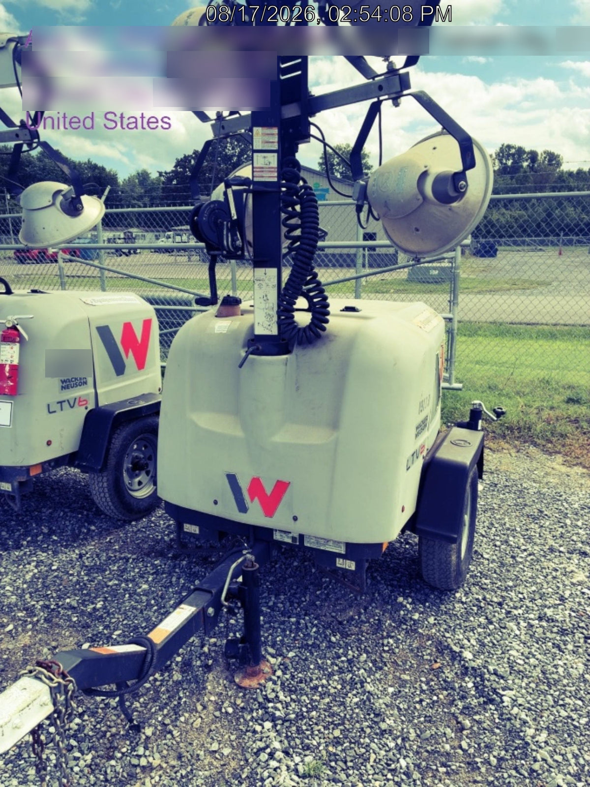 2018 Wacker Neuson LTV6L-MH Wacker Neuson LTV6L Mobile Light Tower w/Fuel Level Sensor Installed