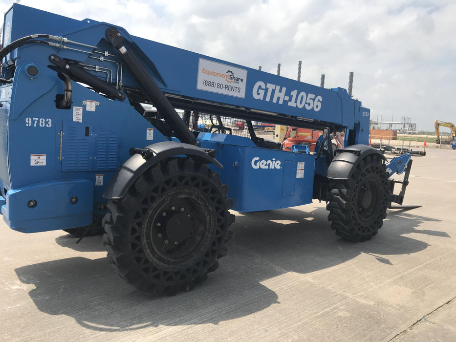 2018 Genie GTH-1056 Genie GTH-1056 w/Open ROPS, Solid Tires, Work Light/Beacon, 60" Carriage and Forks