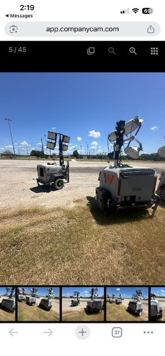 2018 Wacker Neuson LTV6L-MH Wacker Neuson LTV6L Mobile Light Tower w/Fuel Level Sensor Installed