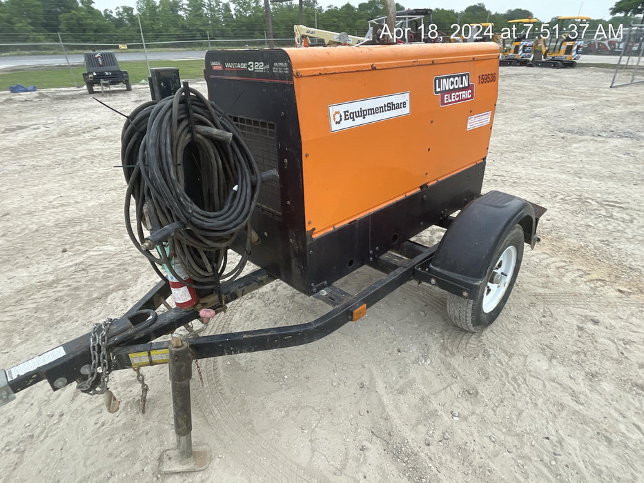 2021 Lincoln Electric Vantage 322 Vantage 322 Ready Pak 3 w/ Decals, ORANGE (includes trailer, cable rack, fender light kit) NO Telematics