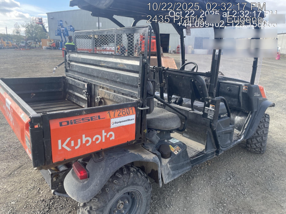 2022 Kubota RTV-X1140W-H Plastic Canopy, Windshield Acrylic Clear, LED Strobe Light, Wire Harness Kit, Back up Alarm
