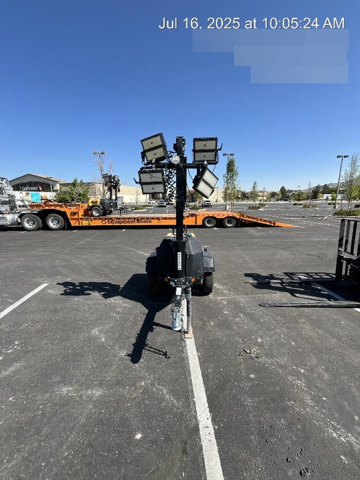 Allmand NLV3GR (4) LED Light Fixture 350W, 23' Vertical Mast, 3kW Prime, Towable, Deep Sea L401, Leveling Jacks, Yanmar T4F 5.8hp