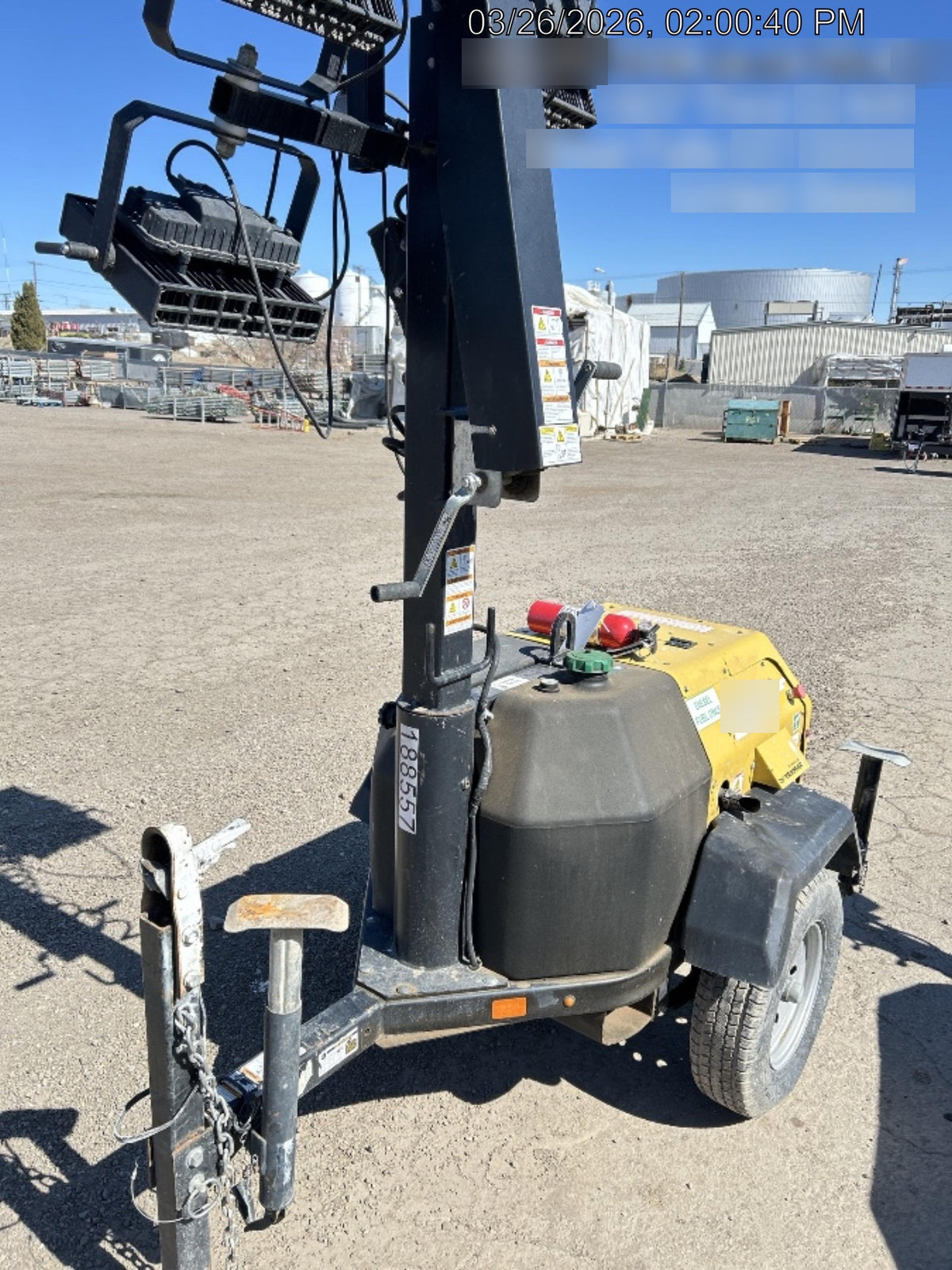 Allmand NLV3GR (4) LED Light Fixture 350W, 23' Vertical Mast, 3kW Prime, Towable, Deep Sea L401, Leveling Jacks, Yanmar T4F 5.8hp