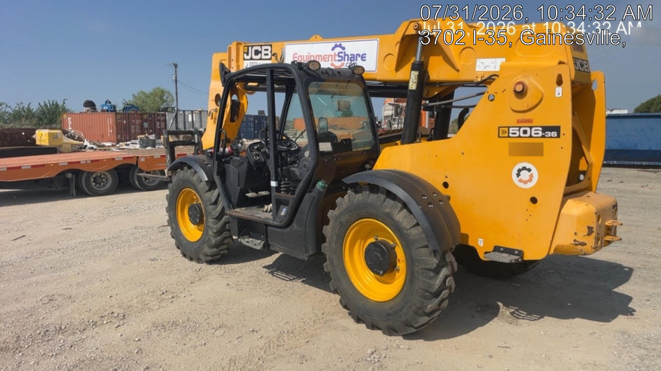 2019 JCB 506-36 Canopy, 74 HP, Foam Filled Tires, STD Worklight, Beacon, Aux Hydraulics, Lifting Eye, Back up Alarm 48" Carriage/48" Forks