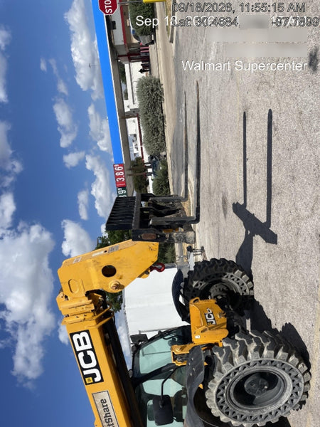 2019 JCB 509-42 JCB 509-42 Enclosed Cab, 74 HP, Solid Tires, Worklights, Beacon, Aux Hydraulics, Lifting Eye, 60" Carriage/60" Forks