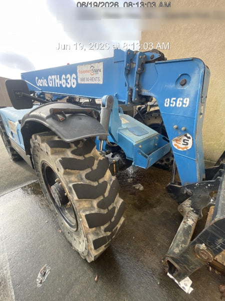 2018 Genie GTH-636 Genie GTH-636 w/Open ROPS, Solid Tires, Work Light/Beacon, 48" Carriage and Forks