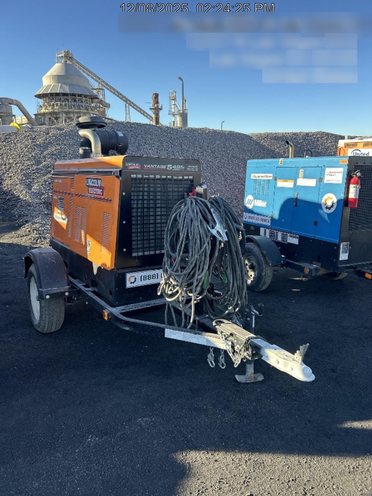 2021 Lincoln Electric Vantage 549X Ready Pak 3, ORANGE (includes trailer, cable rack, fender light kit)