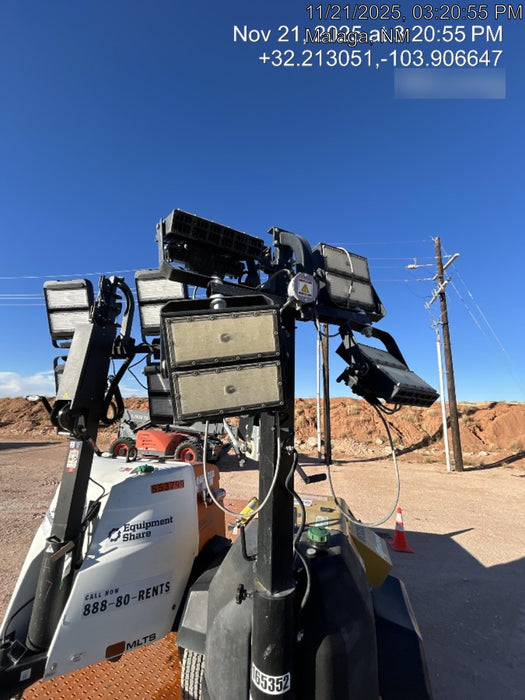 2021 Allmand NLV3GR (4) LED Light Fixture 350W, 23' Vertical Mast, 3kW Prime, Towable, Deep Sea L401, Leveling Jacks, Yanmar T4F 5.8hp